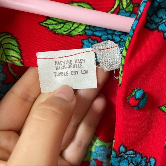 Vintage Red And Blue Floral Dress Set - Picture 7 of 10